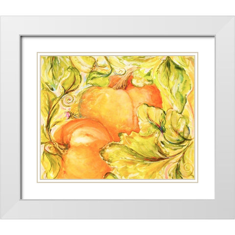 Fall Garden IV White Modern Wood Framed Art Print with Double Matting by Diannart