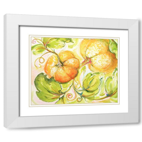 Fall Garden II White Modern Wood Framed Art Print with Double Matting by Diannart