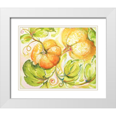 Fall Garden II White Modern Wood Framed Art Print with Double Matting by Diannart