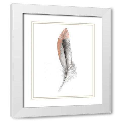 Soft Feather I White Modern Wood Framed Art Print with Double Matting by Diannart