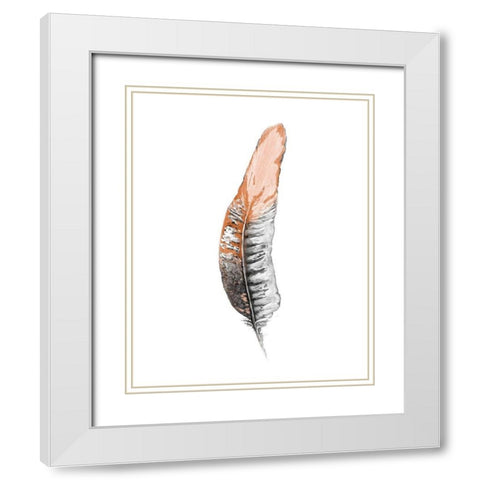 Soft Feather II White Modern Wood Framed Art Print with Double Matting by Diannart