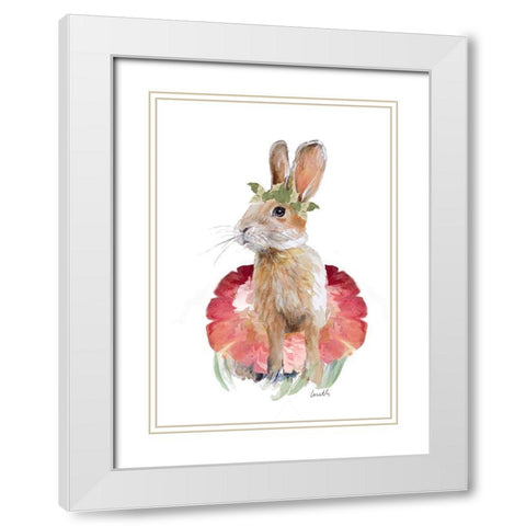 Ballet Bunny I White Modern Wood Framed Art Print with Double Matting by Loreth, Lanie