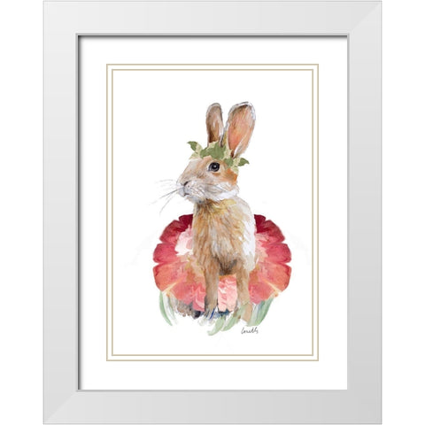 Ballet Bunny I White Modern Wood Framed Art Print with Double Matting by Loreth, Lanie