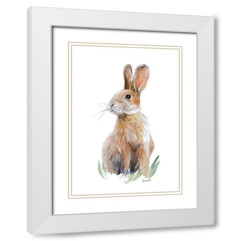 Sweet Bunny III White Modern Wood Framed Art Print with Double Matting by Loreth, Lanie