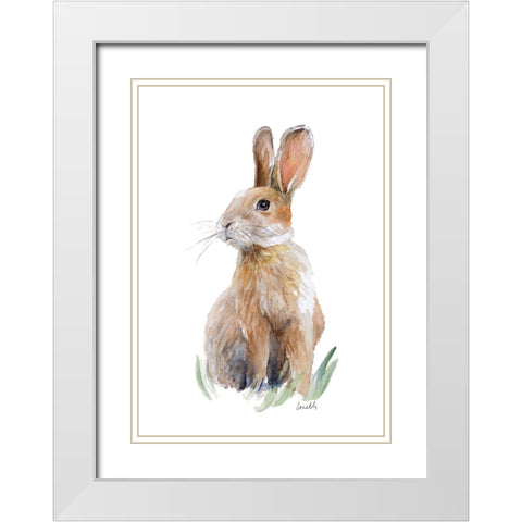 Sweet Bunny III White Modern Wood Framed Art Print with Double Matting by Loreth, Lanie