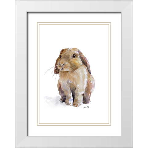 Sweet Bunny I White Modern Wood Framed Art Print with Double Matting by Loreth, Lanie