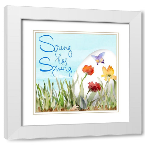 Spring Has Sprung White Modern Wood Framed Art Print with Double Matting by Loreth, Lanie