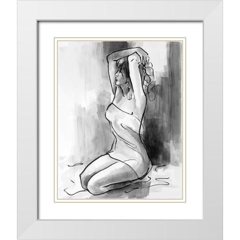 Rising Woman White Modern Wood Framed Art Print with Double Matting by Loreth, Lanie