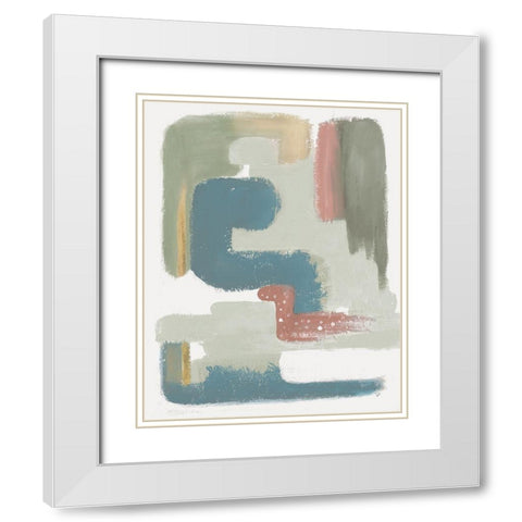 Maroon Bird Abstract White Modern Wood Framed Art Print with Double Matting by Pinto, Patricia
