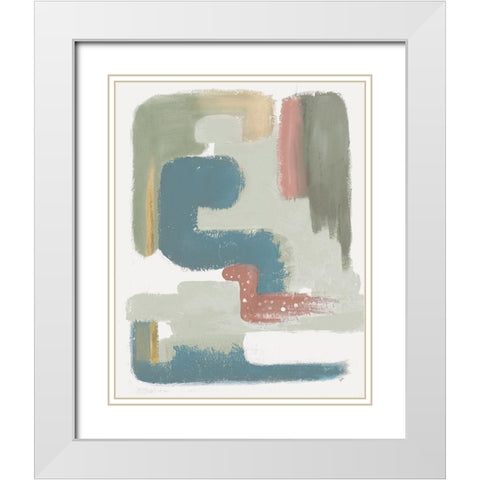 Maroon Bird Abstract White Modern Wood Framed Art Print with Double Matting by Pinto, Patricia