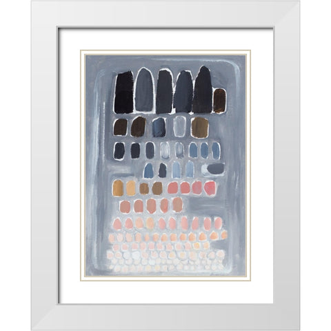 Degrade White Modern Wood Framed Art Print with Double Matting by Pinto, Patricia