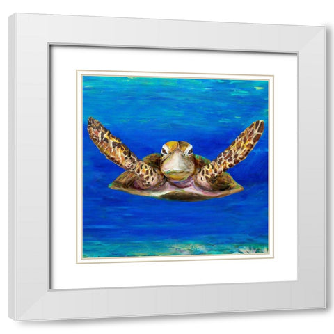 On The Swim White Modern Wood Framed Art Print with Double Matting by DeRice, Julie