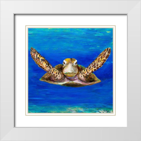 On The Swim White Modern Wood Framed Art Print with Double Matting by DeRice, Julie