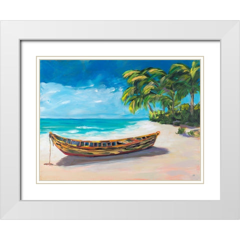 Lost Island I White Modern Wood Framed Art Print with Double Matting by DeRice, Julie