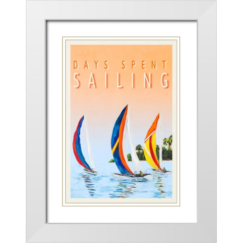 Days Spent Sailing White Modern Wood Framed Art Print with Double Matting by DeRice, Julie
