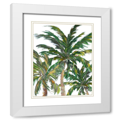 Tropical Trees on White III White Modern Wood Framed Art Print with Double Matting by DeRice, Julie