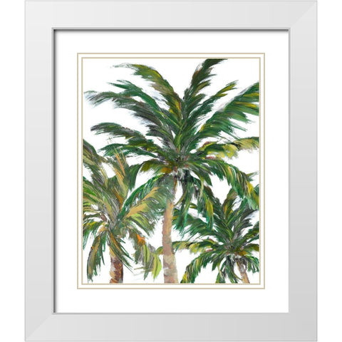 Tropical Trees on White III White Modern Wood Framed Art Print with Double Matting by DeRice, Julie