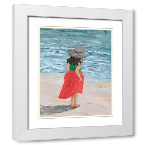 Along the Water White Modern Wood Framed Art Print with Double Matting by DeRice, Julie