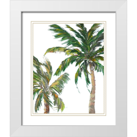 Tropical Trees on White II White Modern Wood Framed Art Print with Double Matting by DeRice, Julie