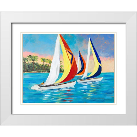 Morning Sails II White Modern Wood Framed Art Print with Double Matting by DeRice, Julie