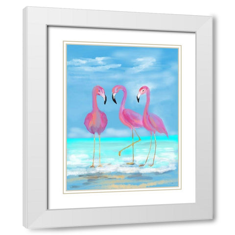 Pretty In Pink White Modern Wood Framed Art Print with Double Matting by DeRice, Julie