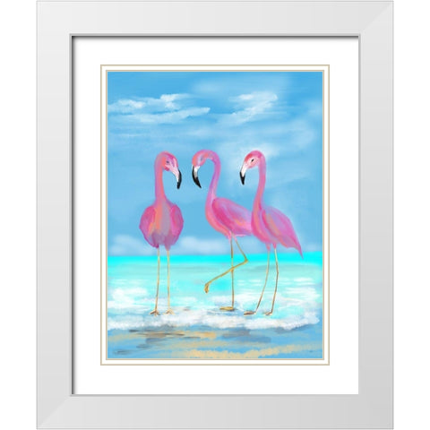 Pretty In Pink White Modern Wood Framed Art Print with Double Matting by DeRice, Julie
