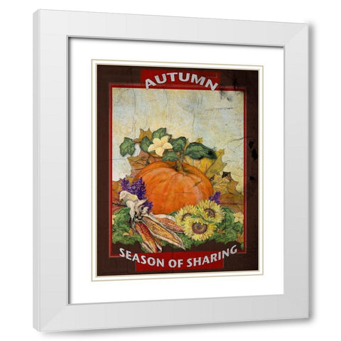 Autumn Season of Sharing White Modern Wood Framed Art Print with Double Matting by Diannart