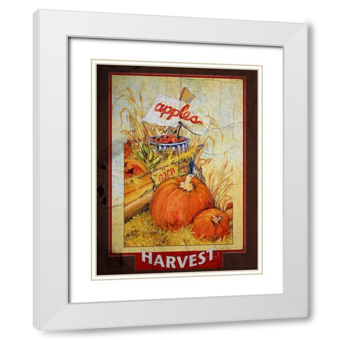 Autumn Fresh Harvest White Modern Wood Framed Art Print with Double Matting by Diannart