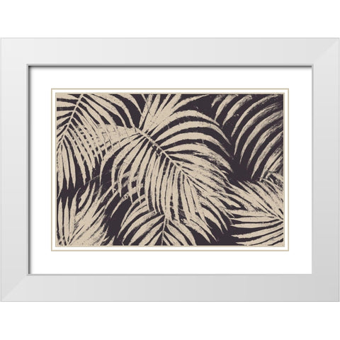 Windy Beige Palmas White Modern Wood Framed Art Print with Double Matting by Pinto, Patricia