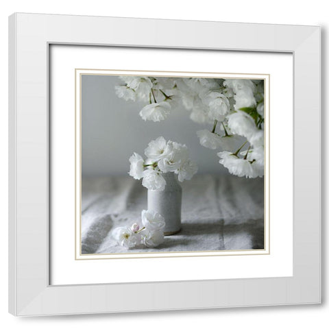 Baby Blooms White Modern Wood Framed Art Print with Double Matting by Gardner, Sarah