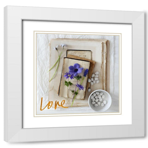 Lavender Blooms I White Modern Wood Framed Art Print with Double Matting by Gardner, Sarah