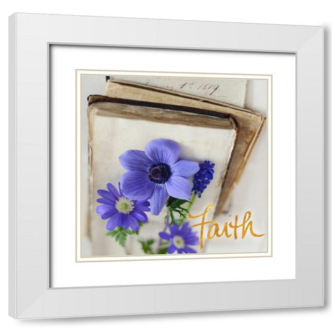 Lavender Blooms II White Modern Wood Framed Art Print with Double Matting by Gardner, Sarah