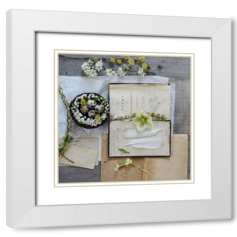 Love Poems White Modern Wood Framed Art Print with Double Matting by Gardner, Sarah