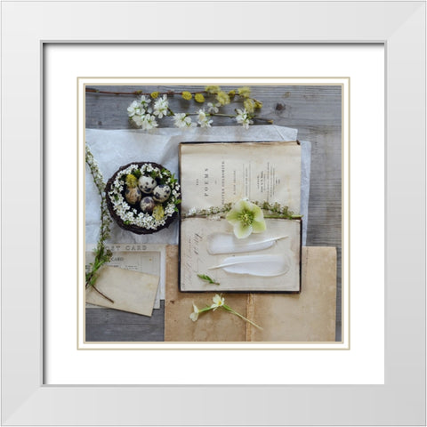 Love Poems White Modern Wood Framed Art Print with Double Matting by Gardner, Sarah