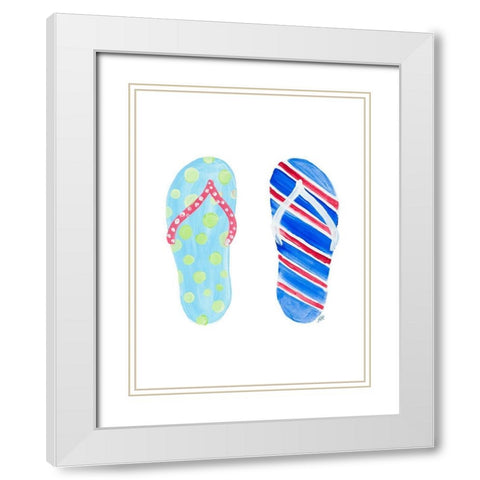 Beach Toes II White Modern Wood Framed Art Print with Double Matting by DeRice, Julie