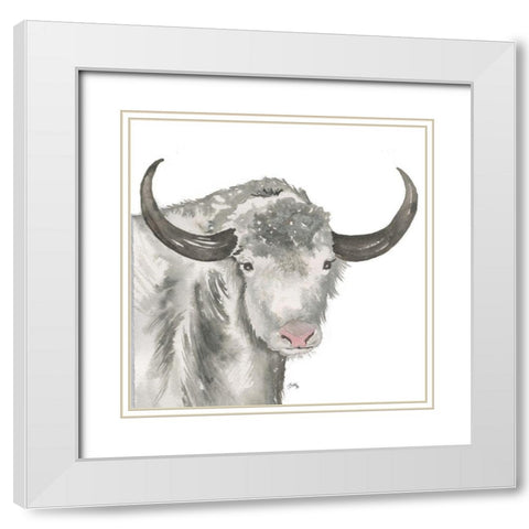 Yak White Modern Wood Framed Art Print with Double Matting by Medley, Elizabeth