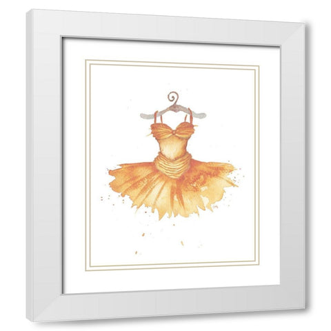 Golden Tutu White Modern Wood Framed Art Print with Double Matting by Medley, Elizabeth