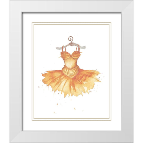 Golden Tutu White Modern Wood Framed Art Print with Double Matting by Medley, Elizabeth