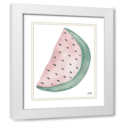 A Watermelon White Modern Wood Framed Art Print with Double Matting by Medley, Elizabeth