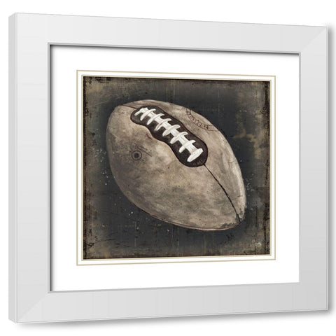 Old School Football White Modern Wood Framed Art Print with Double Matting by Medley, Elizabeth