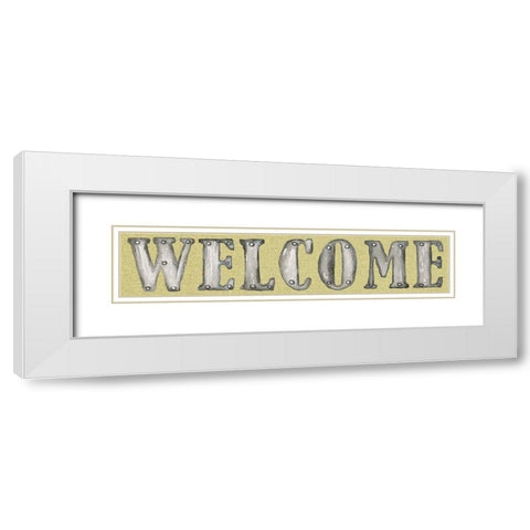 Welcome White Modern Wood Framed Art Print with Double Matting by Medley, Elizabeth