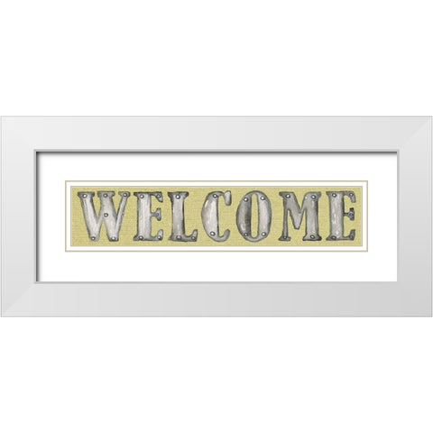 Welcome White Modern Wood Framed Art Print with Double Matting by Medley, Elizabeth