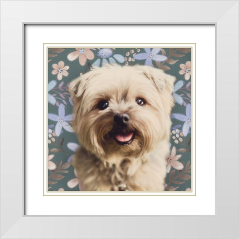 Yorky Portrait White Modern Wood Framed Art Print with Double Matting by Josefina
