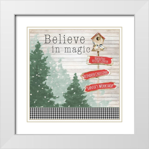 Believe in Holiday Magic I White Modern Wood Framed Art Print with Double Matting by Pinto, Patricia