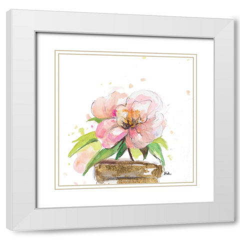 Lilac Touch I White Modern Wood Framed Art Print with Double Matting by Pinto, Patricia