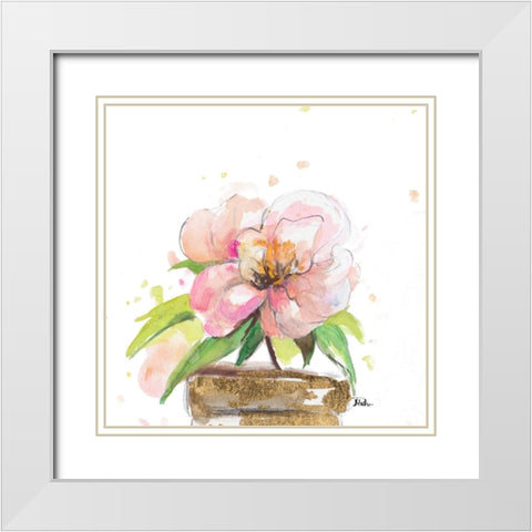 Lilac Touch I White Modern Wood Framed Art Print with Double Matting by Pinto, Patricia