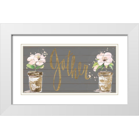 Gather Spring White Modern Wood Framed Art Print with Double Matting by Pinto, Patricia