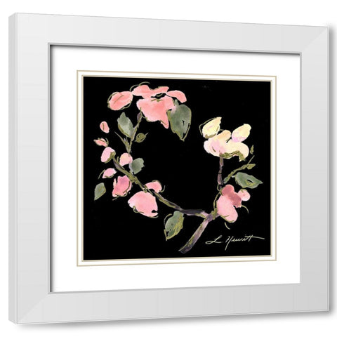 Dark Evening Floral I White Modern Wood Framed Art Print with Double Matting by Hewitt, L.