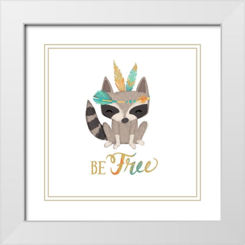 Be Free White Modern Wood Framed Art Print with Double Matting by Josefina