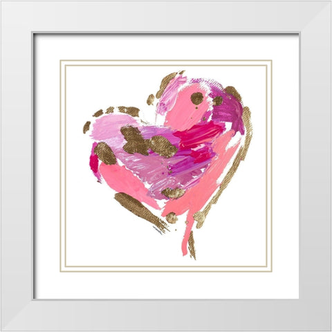 Heart Full of Love I White Modern Wood Framed Art Print with Double Matting by Hewitt, L.